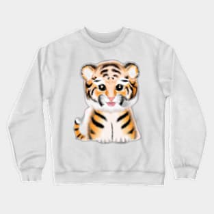 Cute Tiger Drawing Crewneck Sweatshirt